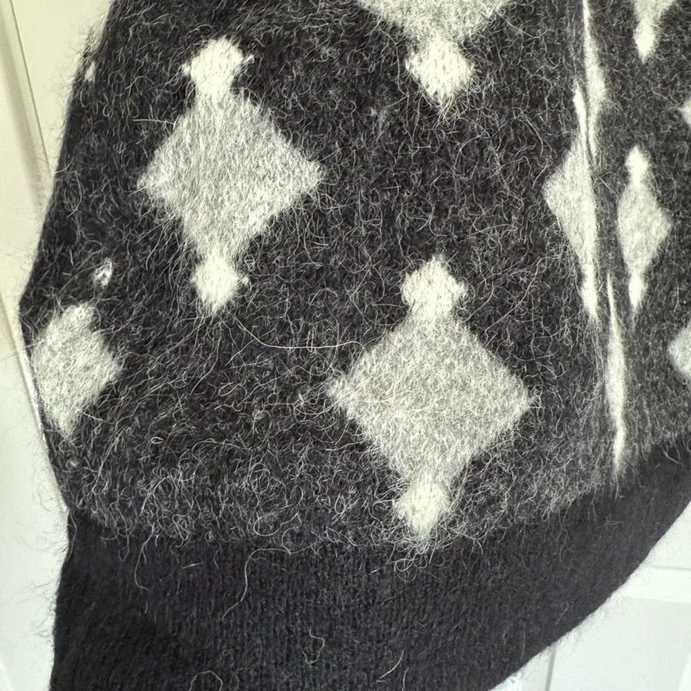 The Kooples Alpaca Blend Lux Diamond Pattern Sweater Size XXL‎ NWT Oversized